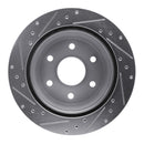 R1 00-14 Cadillac Escalade Rear Right Drilled & Slotted Silver Brake Rotor