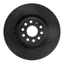 R1 18-25 Audi Q3 Front & Rear Drilled & Slotted Black Brake Rotor Set