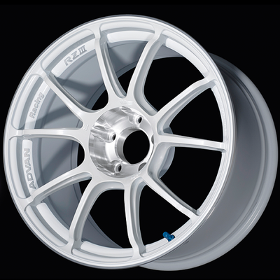 Advan RZIII 18x9.5 / +45 Offset / 5x120 BC / 72.5mm Bore / Racing White Metallic & Diamond Cut
