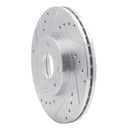 R1 1990-2003 Ford Escort Front Left Drilled & Slotted Silver Brake Rotor