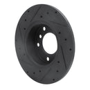 R1 95-98 BMW 318TI Front Right Drilled & Slotted Black Brake Rotor