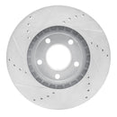 R1 07-08 Ford Edge Front Right Drilled & Slotted Silver Brake Rotor