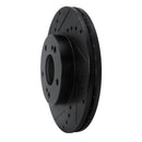 R1 89-90 Nissan 300ZX Front Left Drilled & Slotted Black Brake Rotor