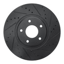 R1 03-05 Nissan Maxima Front Right Drilled & Slotted Black Brake Rotor