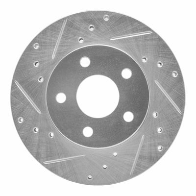 R1 80-89 Buick SKYLARK Front Left Drilled & Slotted Silver Brake Rotor