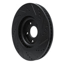 R1 19-24 Infiniti QX55 Front Left Drilled & Slotted Black Brake Rotor