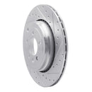 R1 10-13 Land Rover Range Rover Sport Rear Right Drilled & Slotted Silver Brake Rotor