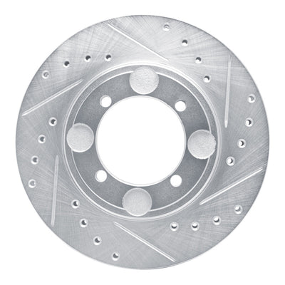 R1 92-98 Hyundai TIBURON Front Right Drilled & Slotted Silver Brake Rotor