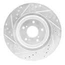 R1 14-20 Acura MDX Front Right Drilled & Slotted Silver Brake Rotor