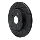 R1 06-13 Chevrolet Corvette Rear Drilled & Slotted Black Brake Rotor Set