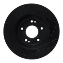 R1 91-93 Dodge STEALTH Front Left Drilled & Slotted Black Brake Rotor