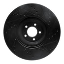 R1 10-24 Jaguar XF Front Left Drilled & Slotted Black Brake Rotor
