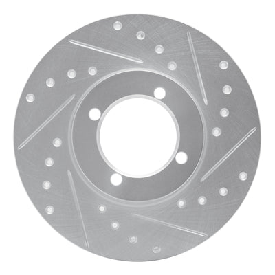 R1 74-79 Lotus Elite Front Right Drilled & Slotted Silver Brake Rotor