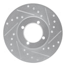 R1 74-79 Lotus Elite Front Right Drilled & Slotted Silver Brake Rotor