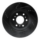 R1 06-09 Buick Terraza Front Right Drilled & Slotted Black Brake Rotor