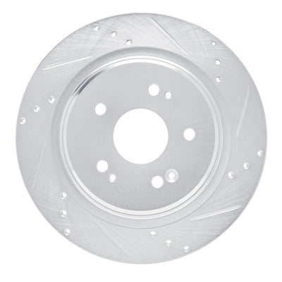 R1 15-25 Acura ADX Rear Right Drilled & Slotted Silver Brake Rotor
