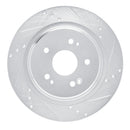 R1 15-25 Acura ADX Rear Right Drilled & Slotted Silver Brake Rotor