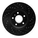 R1 06-16 Buick Lucerne Front Left Drilled & Slotted Black Brake Rotor