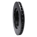 R1 07-14 Ford Mustang Front Right Drilled & Slotted Black Brake Rotor