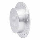 R1 04-12 Mitsubishi Eclipse Rear Right Drilled & Slotted Silver Brake Rotor