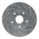 R1 99-02 Daewoo Leganza Front Left Drilled & Slotted Silver Brake Rotor