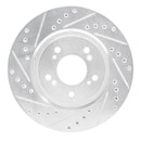 R1 97-05 Acura NSX Front Left Drilled & Slotted Silver Brake Rotor