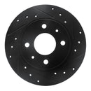 R1 86-06 Nissan TSURU (Mexico) Front Right Drilled & Slotted Black Brake Rotor