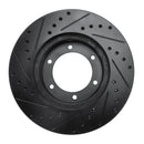 R1 91-98 Toyota 4Runner Front Right Drilled & Slotted Black Brake Rotor