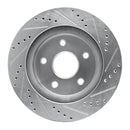 R1 02-24 Chrysler Aspen Front & Rear Drilled & Slotted Silver Brake Rotor Set
