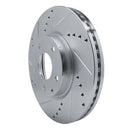 R1 13-19 Mazda 6 Front Left Drilled & Slotted Silver Brake Rotor