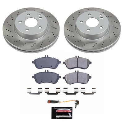 Power Stop 08-12 Mercedes-Benz C300 Front and Rear Semi-Coated Rotor Kit