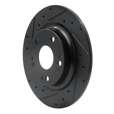 R1 17-20 Honda Civic Front & Rear Drilled & Slotted Black Brake Rotor Set
