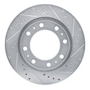 R1 19-25 Ram 3500 Rear Right Drilled & Slotted Silver Brake Rotor