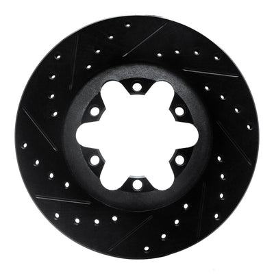 R1 04-08 Chevrolet Colorado Front Left Drilled & Slotted Black Brake Rotor