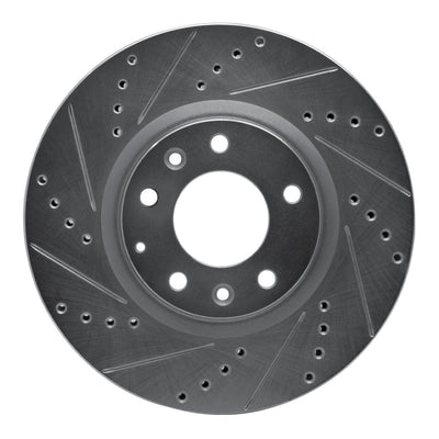 R1 04-08 Mazda RX-8 Front Left Drilled & Slotted Silver Brake Rotor