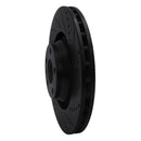 R1 05-11 Audi A6 Quattro Front Right Drilled & Slotted Black Brake Rotor