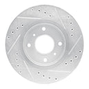R1 90-92 Infiniti M30 Front Left Drilled & Slotted Silver Brake Rotor