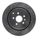 R1 08-12 Land Rover LR2 Rear Right Drilled & Slotted Silver Brake Rotor