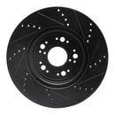 R1 95-00 Lexus LS400 Front Left Drilled & Slotted Black Brake Rotor