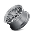 Ridler 606 18x9.5 / 5x120.65 BP / 0mm Offset / 83.82mm Hub Gloss Grey Machined Wheel