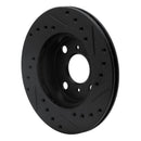 R1 91-99 Toyota Paseo Front Left Drilled & Slotted Black Brake Rotor