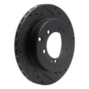 R1 91-93 Dodge STEALTH Rear Right Drilled & Slotted Black Brake Rotor