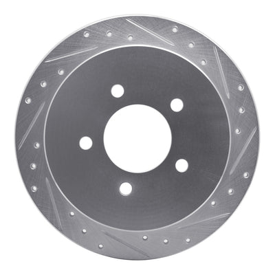 R1 97-04 Ford F-150 4WD Rear Right Drilled & Slotted Silver Brake Rotor