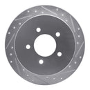 R1 97-04 Ford F-150 4WD Rear Right Drilled & Slotted Silver Brake Rotor