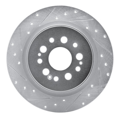R1 17-25 Acura RDX Rear Left Drilled & Slotted Silver Brake Rotor