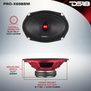 DS18 6x9in 275 Watts RMS 8 ohm Mid-Range Loudspeaker Bullet Loudspeaker Grill Included