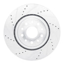 R1 22-25 Jeep Grand Cherokee Front Right Drilled & Slotted Silver Brake Rotor