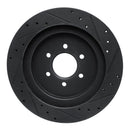 R1 92-02 Dodge Viper Rear Left Drilled & Slotted Black Brake Rotor
