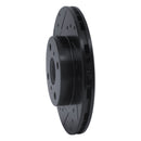 R1 87-92 Geo Prizm Front Left Drilled & Slotted Black Brake Rotor