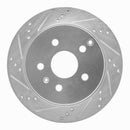 R1 10-17 Chevrolet Equinox Rear Left Drilled & Slotted Silver Brake Rotor